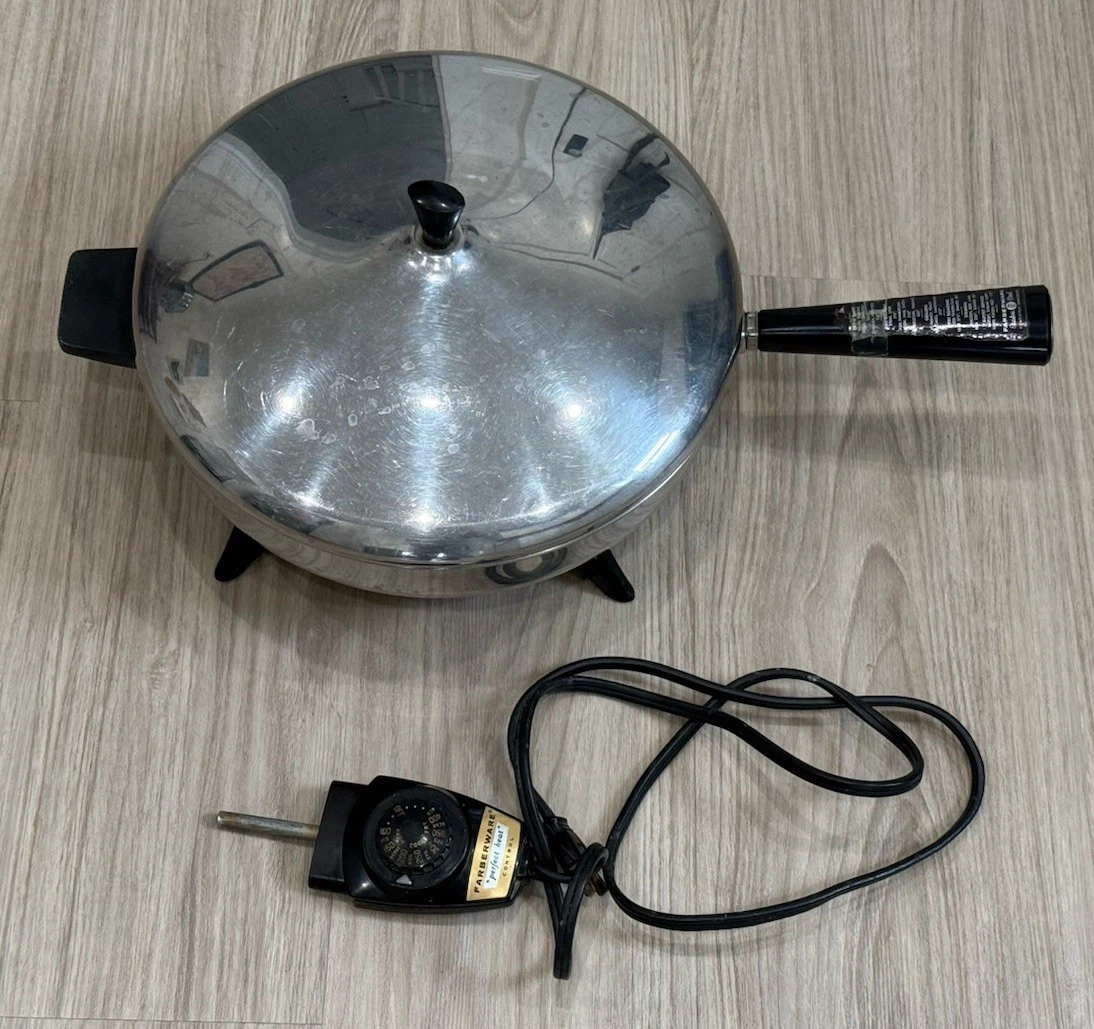 Poêle électrique vintage en acier inoxydable 12 pouces