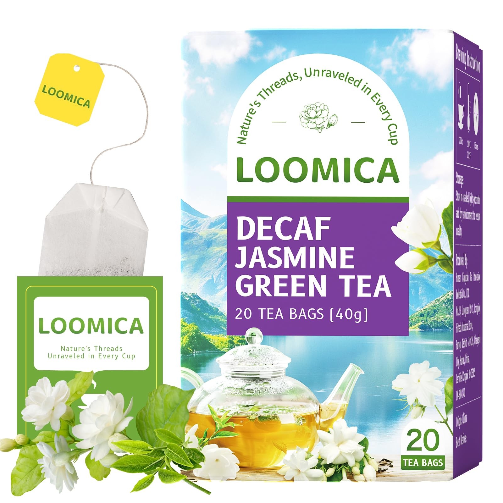 Decaf Jasmine Green Tea, Decaffeinated, Smooth & Refreshing 