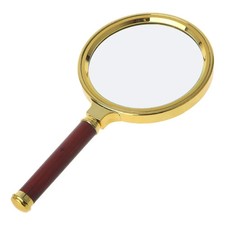 60mm 70mm 80mm Portable Handheld 10X Magnifying Glass Retro Handle Magnifier Eye