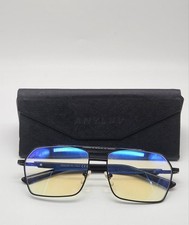 Anyluv Light Gaming Glasses Blocking Metal With Case Unisex Logo Black