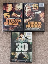 Lot Of 3 DVDs- 15 Chuck Norris/15 Steven Seagal/ 30 Bruce Lee Action Moves