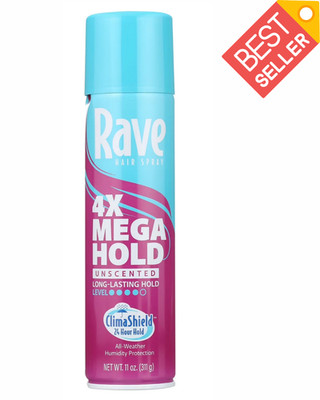 Rave 4X Mega Hold Hair Spray All-Weather, Vitamin-Rich Formula, 11 oz
