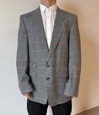 Vintage 90s Yves Saint Laurent Diffusion Hommes Checked YSL Blazer Jacket 42R