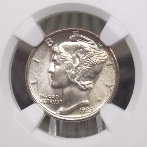1939 "S" Mercury SILVER Dime 10c NGC MS66 #011 Gem BU Uncirculated ECC&C, Inc.