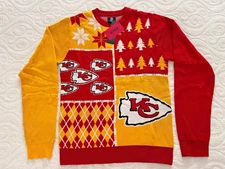 Kansas City Chiefs - Team Football Apparel KC Chiefs Holiday NFL Sweater • Small