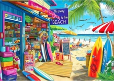 1000 Piece Jigsaw Puzzle Beach Shop Summer Surf Shack Ocean Coastal Adult Game