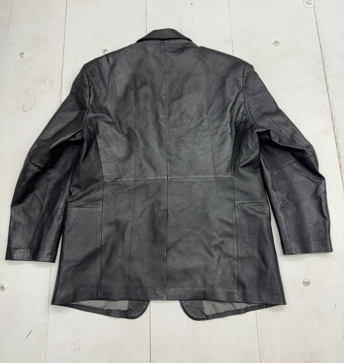 Stafford Essentials Solid Black Leather 2 Button … - image 2