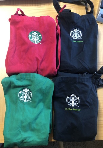 Starbucks Coffee Apron Barista Uniform Embroidered Logo-4 Apron lot *Used*