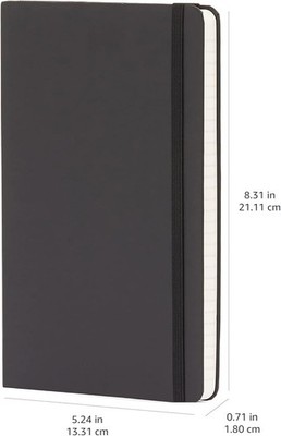 Classic Graph Notebook, 120 Pages Hardcover, 5 x 8.25-Inch, Black, Amazon Basics