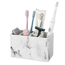 Toothbrush and Toothpaste Holder - Multifunctional Countertop Toothbrush Hold...