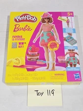 Play-Doh Barbie Florals & Fringe Dress-Up Playset Doll 5+ Hasbro 4 Cans Molds