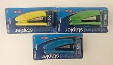 BAZIC Standard 26/6 Stapler-500 Staples Included-3 Bright Colors