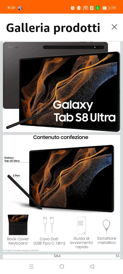 Samsung Galaxy Tab S8 Ultra · 256GB · Cellular, foto 3 di 3