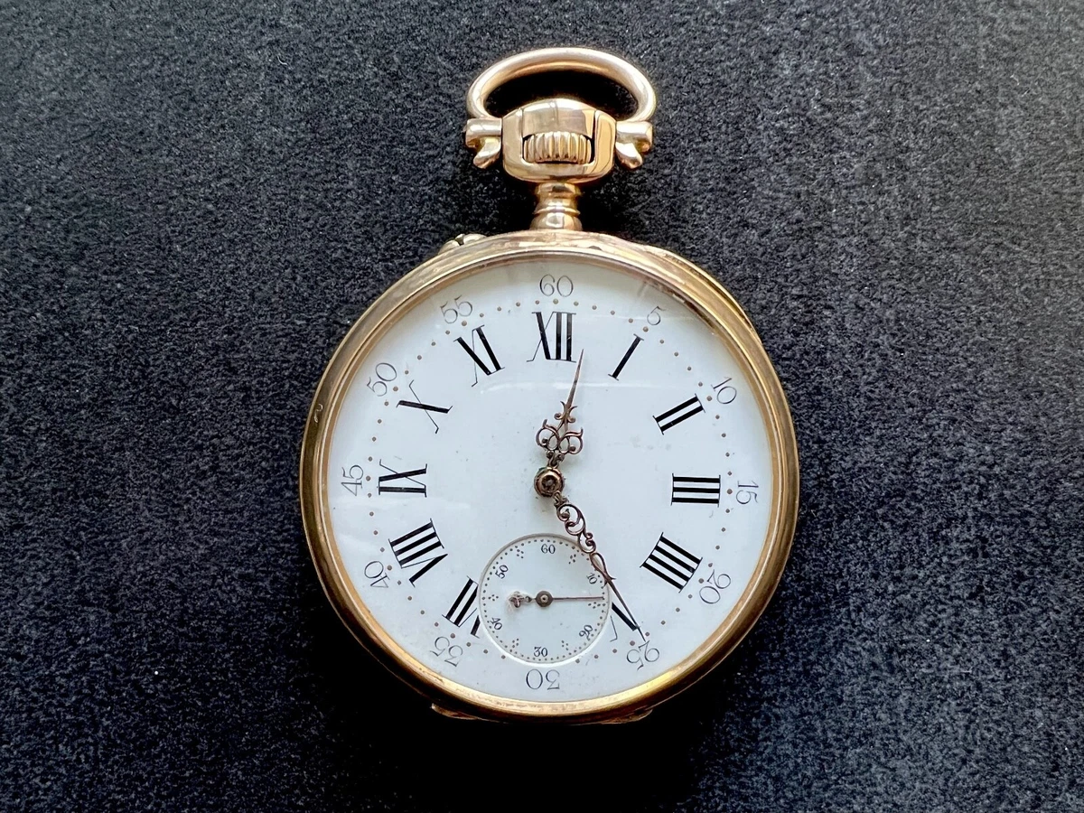 Montre a gousset Or 18k m canisme Le Coultre 15 diamants