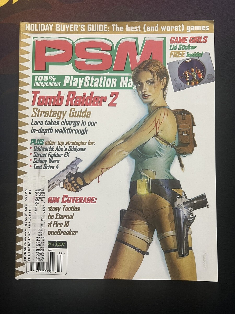 トゥームレイダース　ゲーム販促ポスター　1997年　PS/SS PSM Playstation Magazine 4 December 1997 Holiday Lara Croft
