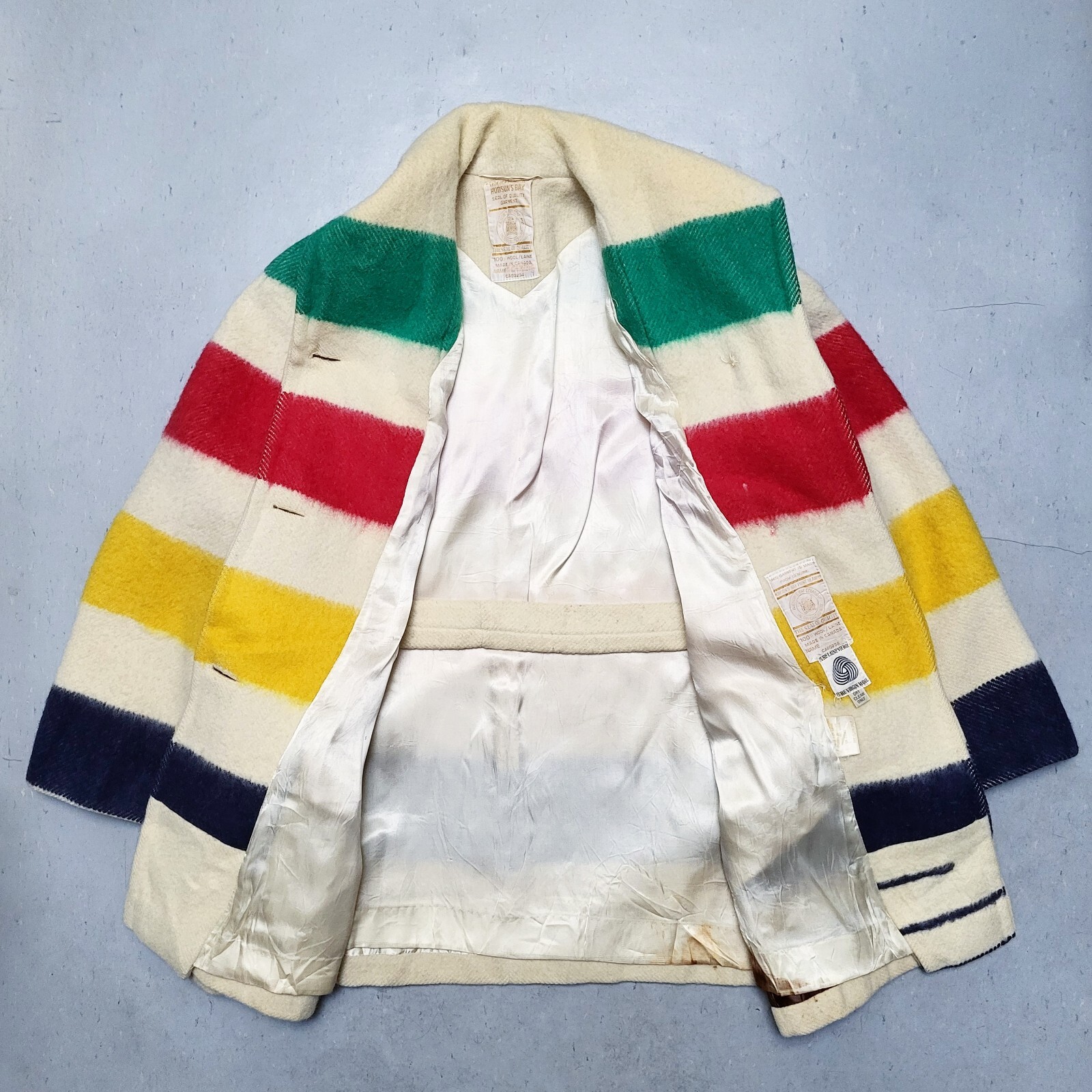 Vtg HUDSON BAY Blanket Coat Wool RARE eBay