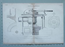 1847 ENGINEERING PRINT FOURNEYRO'S TURBINE AT ST BLAZIEN DIAGRAMS PLAN