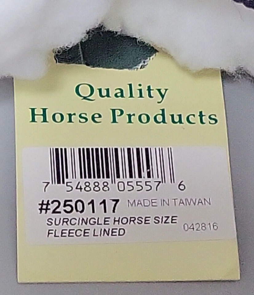 Surcingle Negro con Acolchado de Vellón Blanco "Productos de Calidad para Caballos" Talla Caballo Nuevo Foto 2 de 3