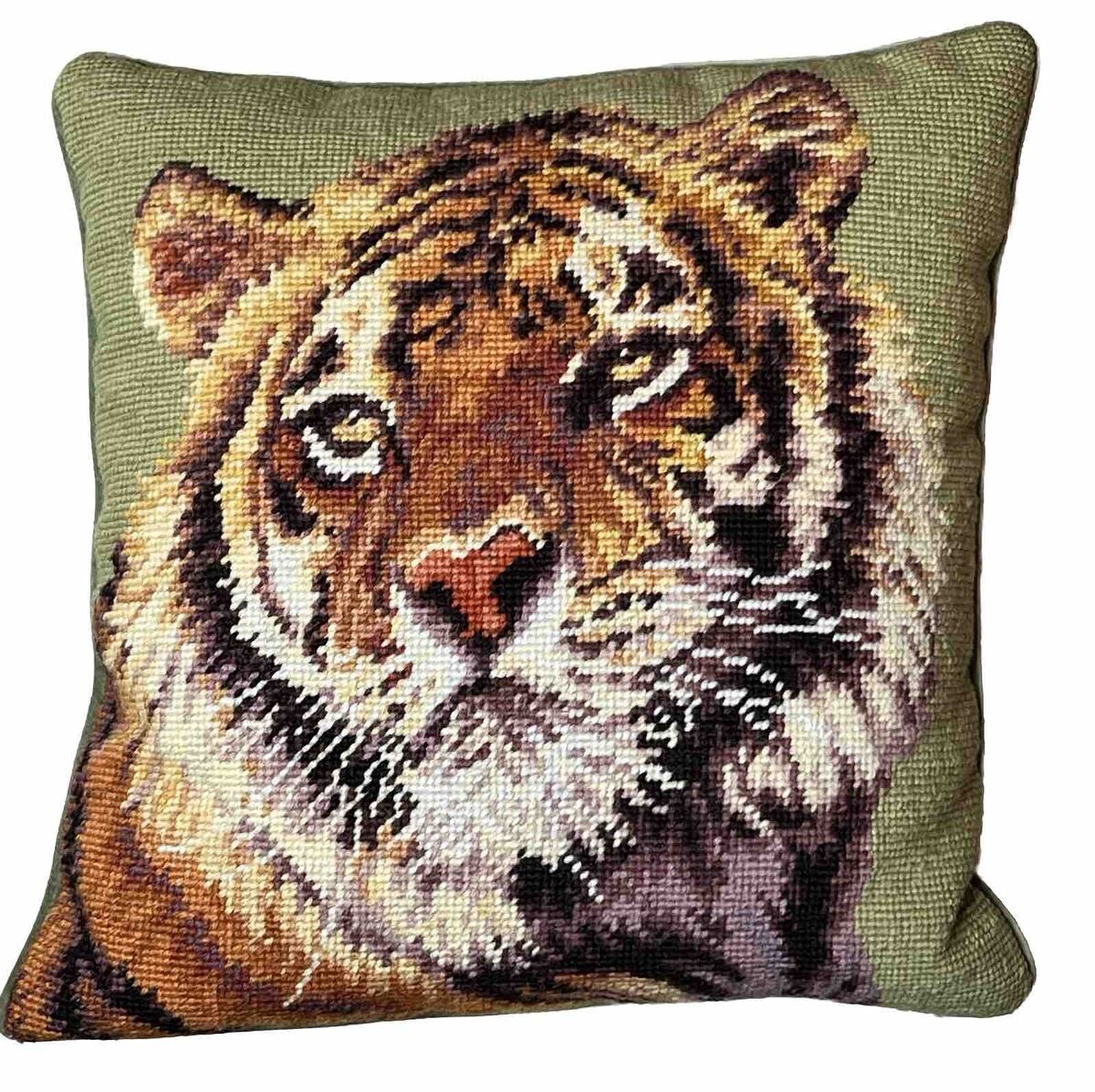 Handmade Pillow With Antique Needlepoint Handmade Pillow With Antique Needlepoint