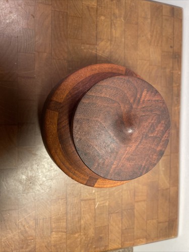 Mid Century Teak Container Teak Mid Century Tobacco? Jar Wooden Staved Lidded - Picture 11 of 19