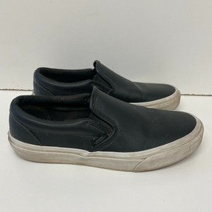 plain black leather vans