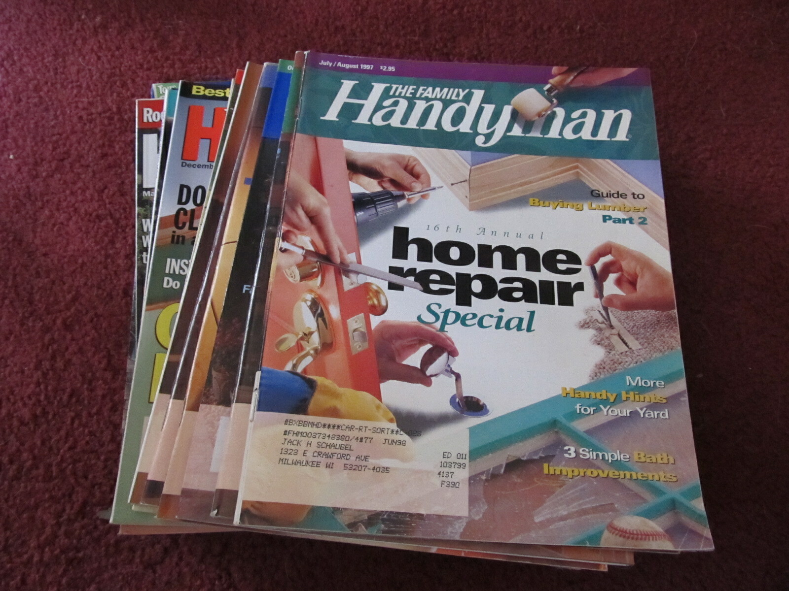 Vintage "Family Handyman" magazine lot of 14 magazines 1997 1998 1999