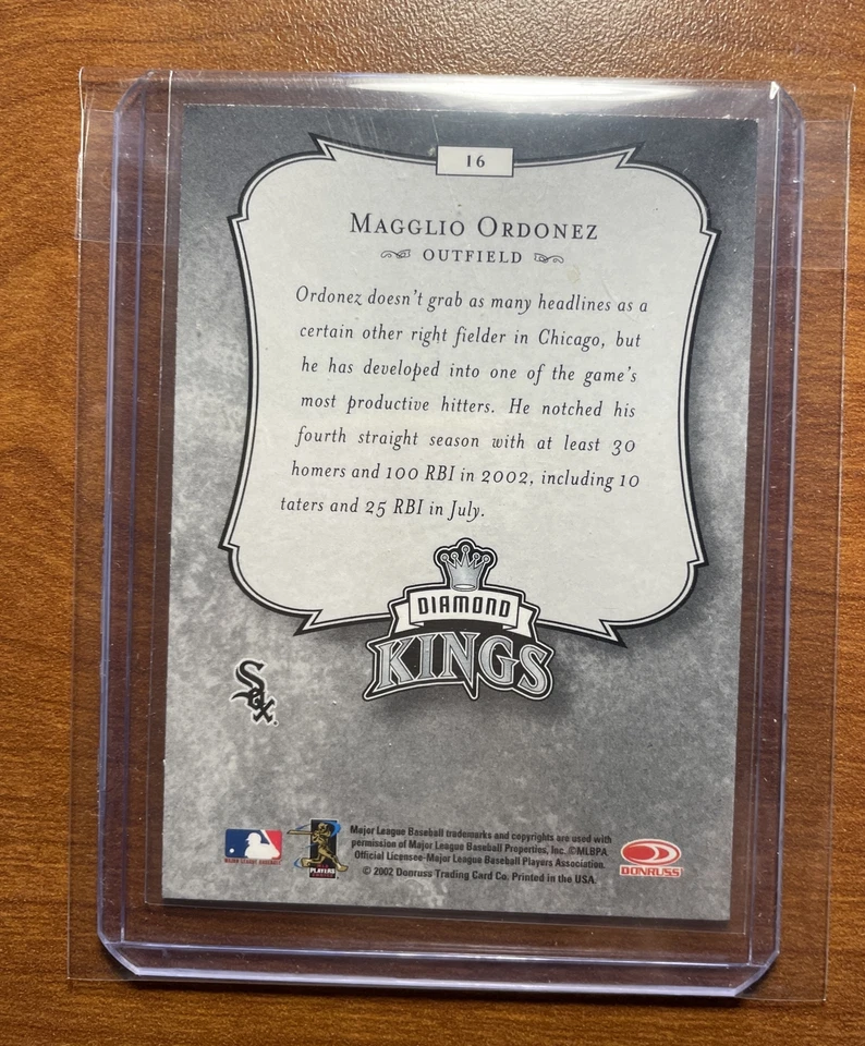 2003 Donruss Diamond Kings Studio Series #16 Magglio Ordonez - White Sox - Image 4 of 4