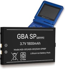 GBA SP Battery, Upgraded New 0 Cycle High Capacity Rechargeable Lithium-i