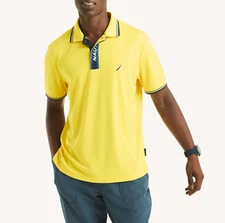 Nautica Men's Navtech Classic Moisture Wicking Performance Athletic Polo Yellow