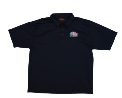 ◆SUNDAYOFFCLUB◆ Policia Embroidered Piqu Polo Shirt Black SHERIFF-Mens-Performance-Polo-