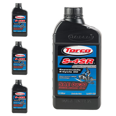New (4) Quarts of TORCO S-4SR Synthetic Snowmobile 4-STROKE OIL LITER 0W-30