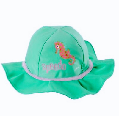 NEW Speedo Kids / Girls UV 50+ Swim Bucket Hat w/ Strap ~ 6-12 Months S/M