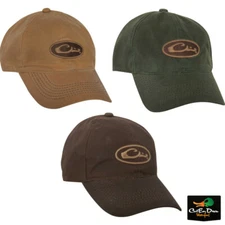 DRAKE WATERFOWL SYSTEMS 8OZ WAXED COTTON LOGO BALL CAP HAT ADJUSTABLE OSFM