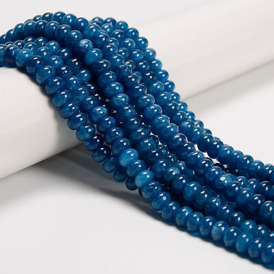 Apatite Color Dyed Jade Smooth Rondelle Beads Size 5x8mm 15.5'' Strand