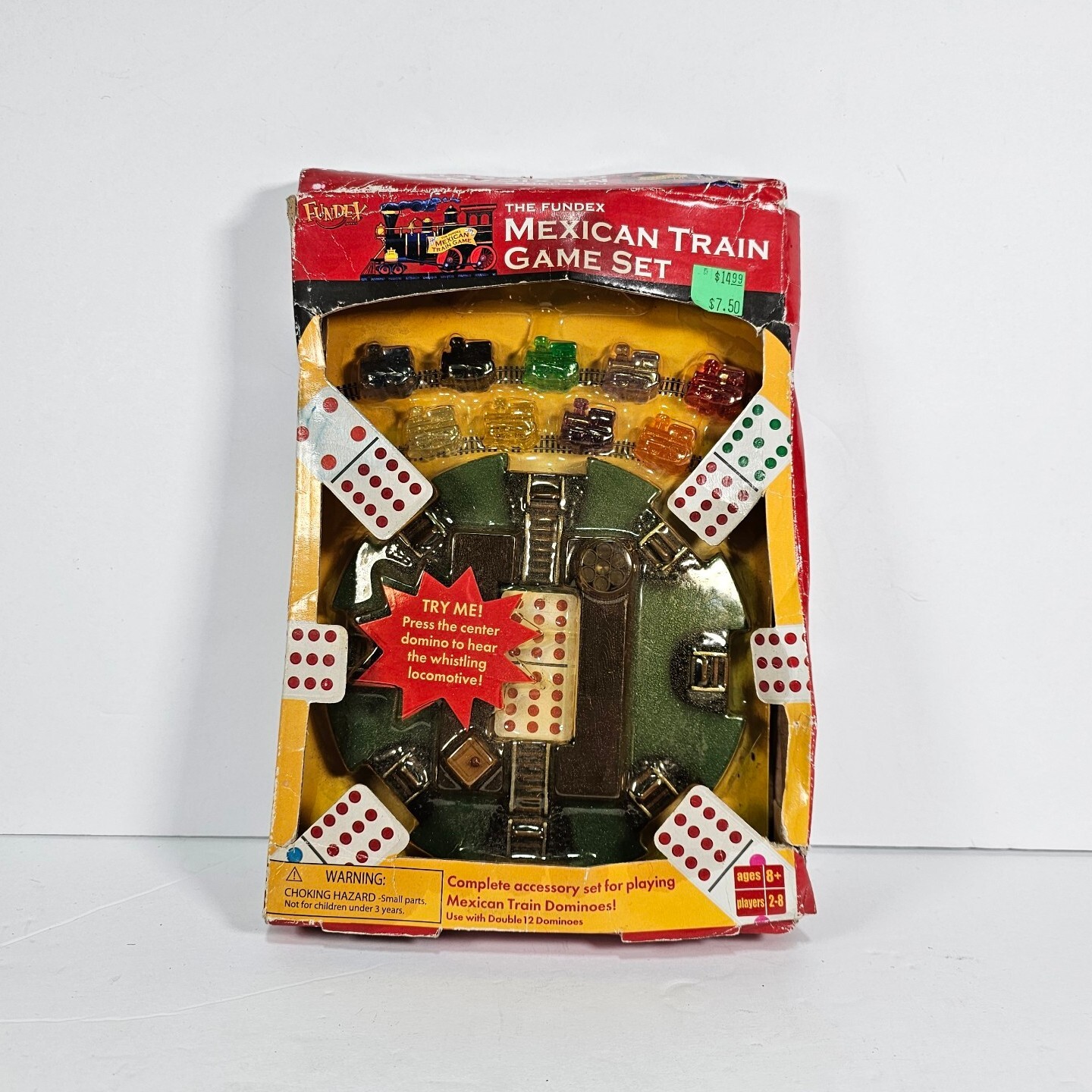 Fundex Vintage Mexican Train Game Set for Dominos 2002 Whistling
