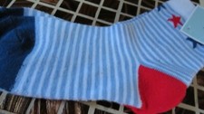 KIDS SOCKS- 2 PAIR - SIZE 7 - 8.5 - BLUE/WHITE/RED - STRIPES AND STARS