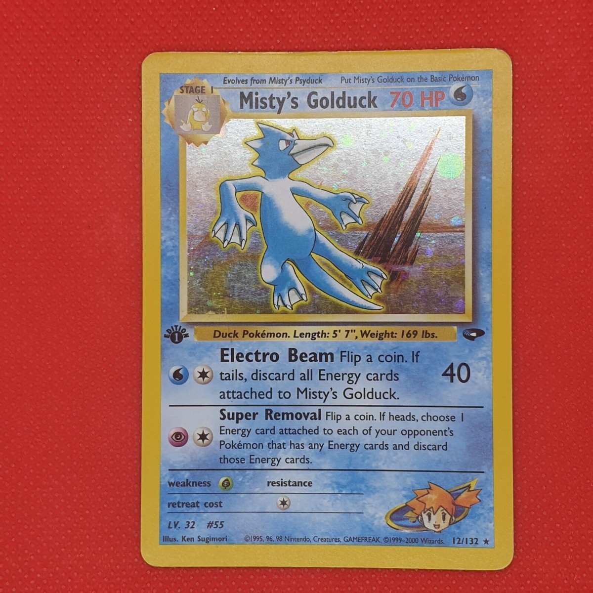 Misty's Golduck 12/132 1st Edition Gym Challenge Holo Rare Pokemon
