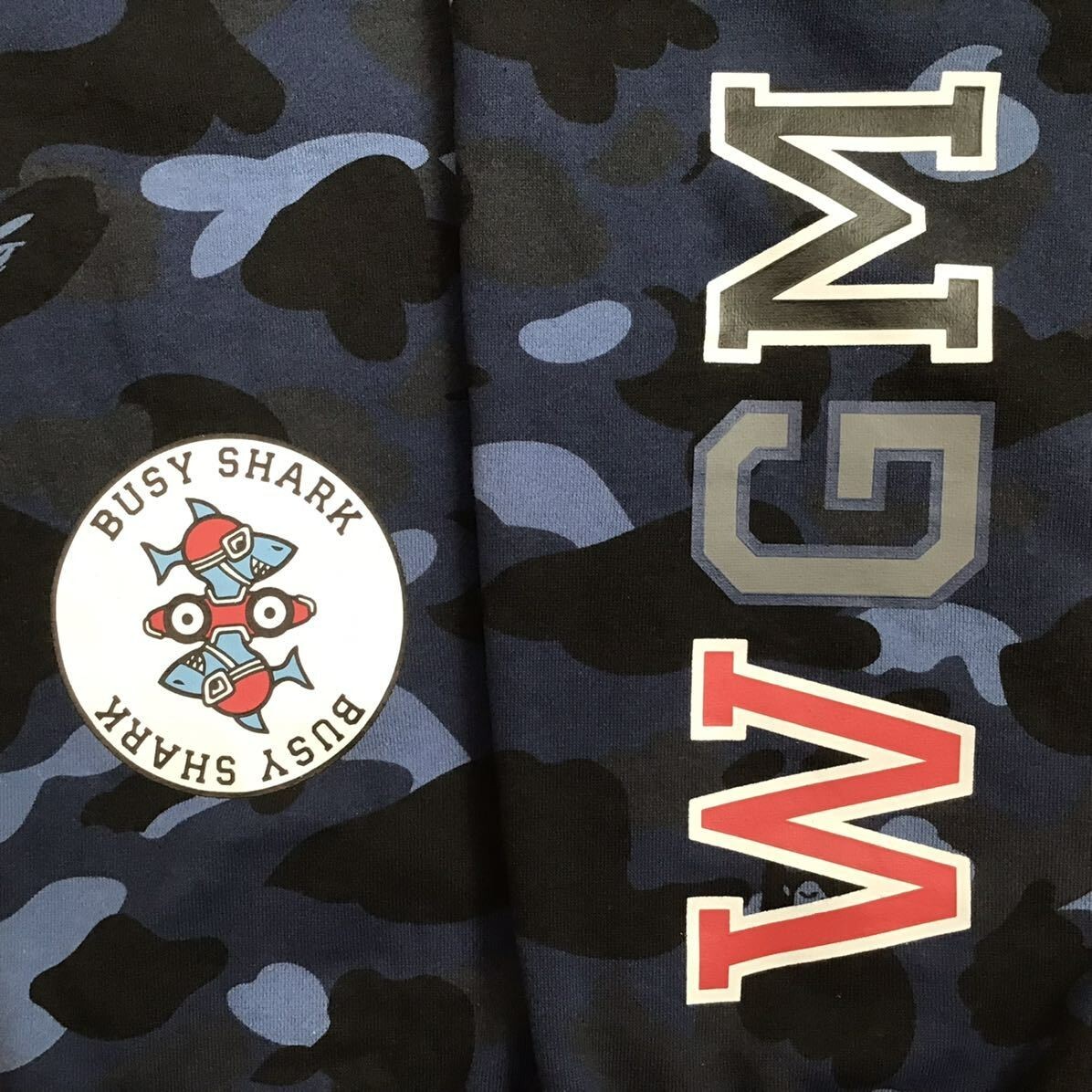 BAPE Blue camo shark sweat pants A Bathing Ape Size L | eBay