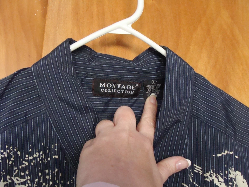 COLECCIÓN MONTAJE Vestido Camisa Informal Abotonada Azul A Rayas Talla L Largo Slv Foto 3 de 4