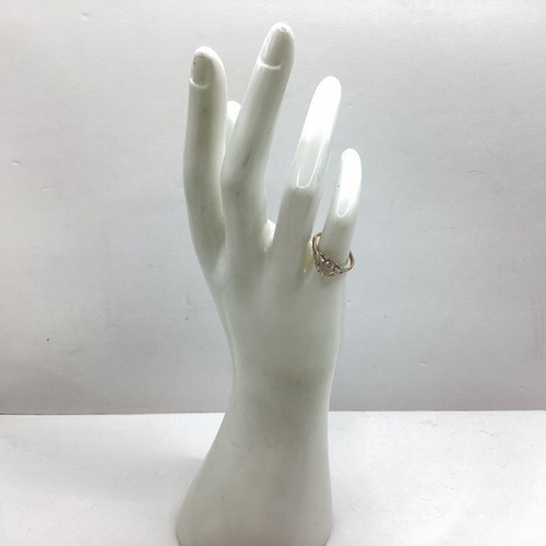 14ct Yellow And White Gold Ring With Clear Stones (Size: 5/K) (J) S#316 - Picture 6 of 7