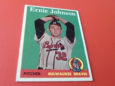 1958  TOPPS  ERNIE  JOHNON # 78  MILWAUKEE   BASEBALL   YELLOW   EXCELLENT  !!