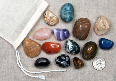 Dealer Dave 1/2 LB POLISHED GEMSTONES wSTORAGE BAG, GREAT GIFT, HEALING, COLLECT