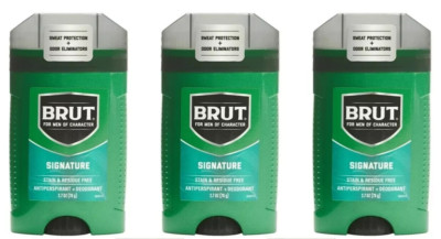 Lot of 3 BRUT Modern Man Antiperspirant Deodorant, Signature Scent, 2 oz 10/2026
