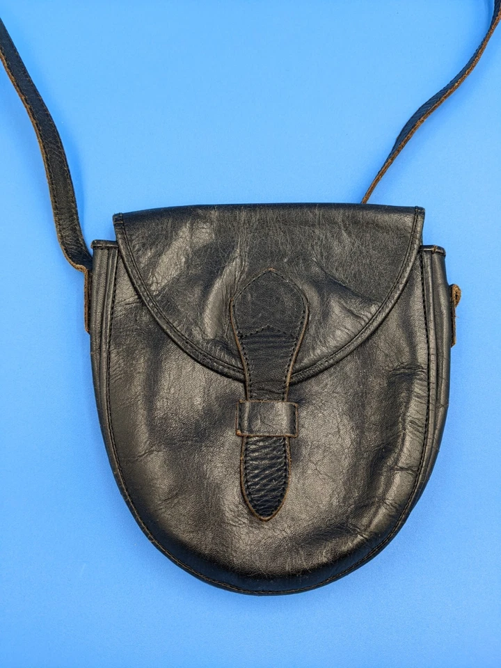 Bolso Bandolera Mini Gloria Vanderbilt Vintage Cuero Negro Foto 3 de 4