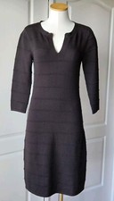 Antonio Melani Size S Small Brown 100% Merino Wool Sheath Sweater Knit Dress 