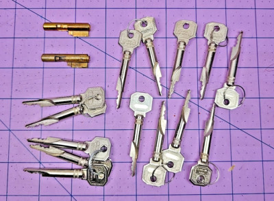 Burg Wachter Key Lock cabinet / drawer cylinder lockblocking keys E7/2 Set #7