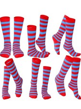 One Size Fits 4-6 Year Kids 6 Pairs Halloween Or Christmas Striped Socks