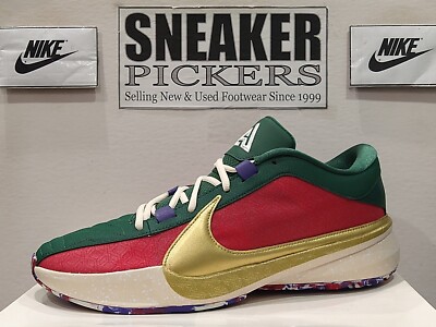 Nike Mens Zoom Freak 5 NRG - DZ2944 600 - Gym Red / Gold - Green Fir - Size: 13