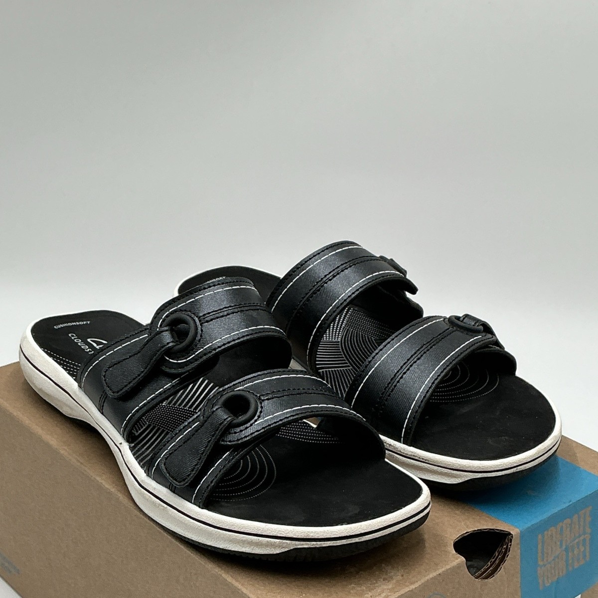Clarks Breeze Maye 26181757 Sandals Women's US 8M Black Slip On Slides Ebay2244