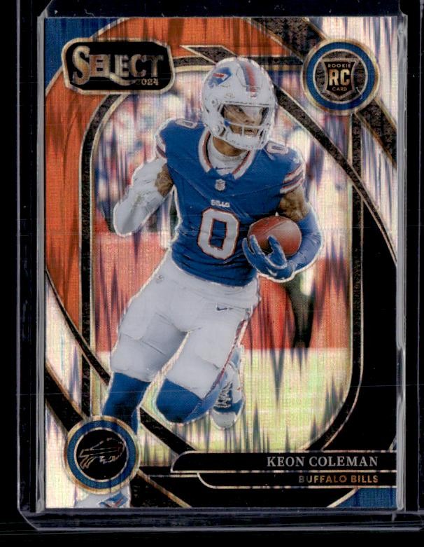 2024 Panini Select #280 Keon Coleman Black & Orange Prizm Shock RC